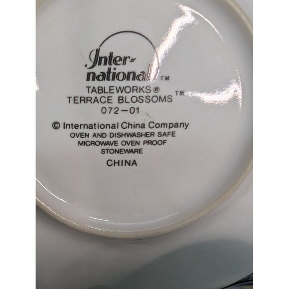 International Tableworks Terrace Blossoms Flat Coffee Cup w/Saucer Set of 4 - Picture 12 of 12